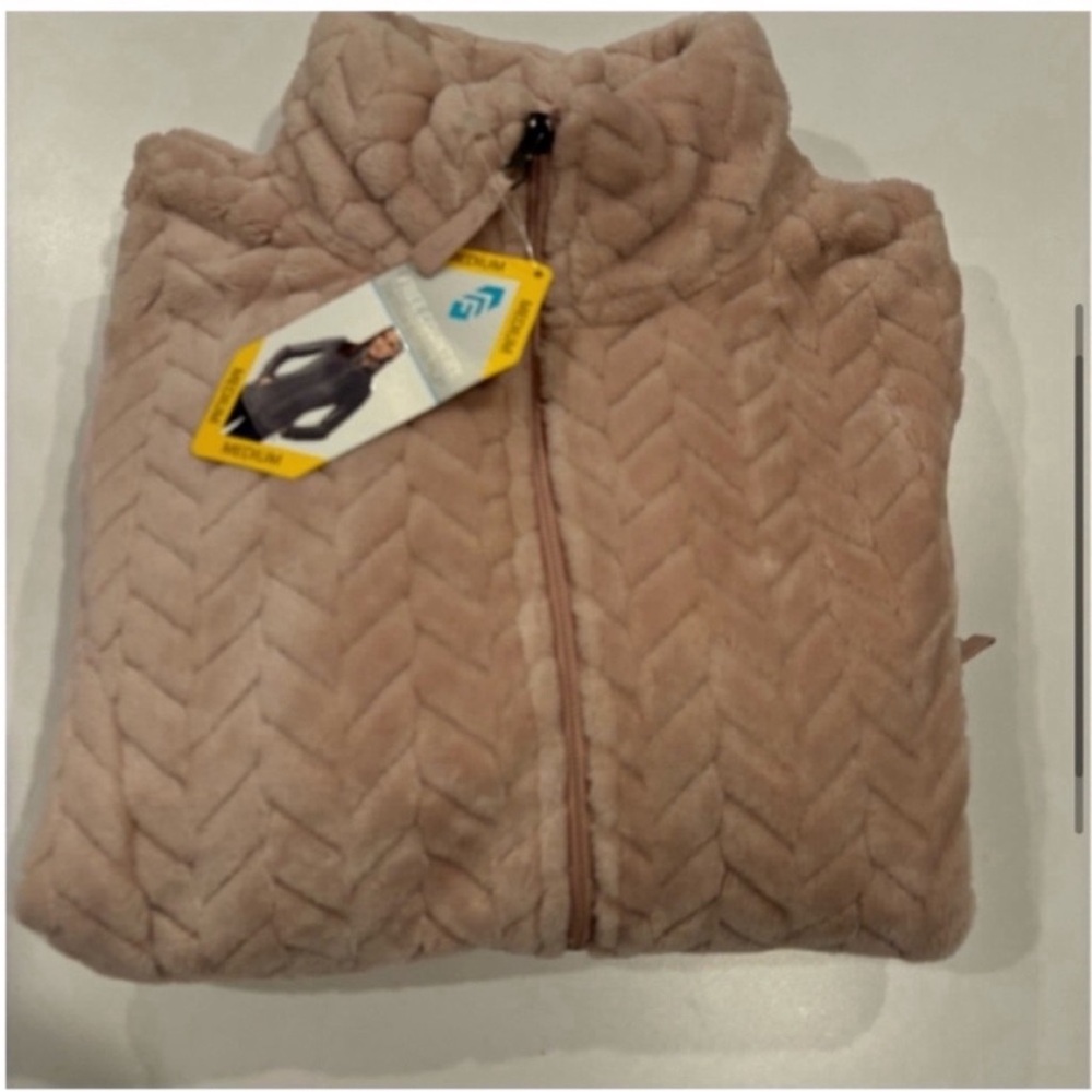 Free Country NEW Chevron Butter Pike Zip Front Jacket Dusty Peach Womens Medium - Picture 4 of 10